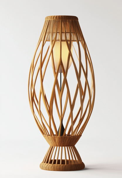 Wabi-sabi style restaurant, wicker woven floor lamp shop, Japanese fabric decorative items, coffee shop, bedroom handmade