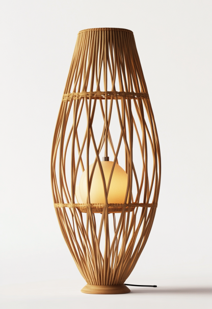 Wabi-sabi style restaurant, wicker woven floor lamp shop, Japanese fabric decorative items, coffee shop, bedroom handmade - Image 4