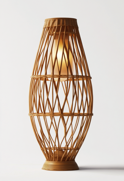 Wabi-sabi style restaurant, wicker woven floor lamp shop, Japanese fabric decorative items, coffee shop, bedroom handmade - Image 3