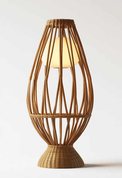 Wabi-sabi style restaurant, wicker woven floor lamp shop, Japanese fabric decorative items, coffee shop, bedroom handmade - Image 2