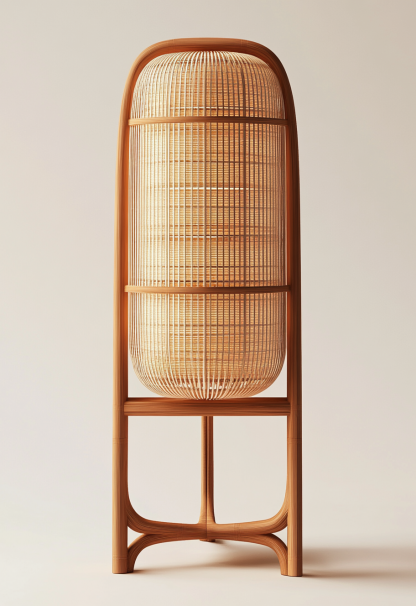 Wabi-sabi style floor lamps, rattan art restaurant hot pot restaurant lamps, tea room lamps, woven homestay chandeliers, Japanese retro stores - Image 2