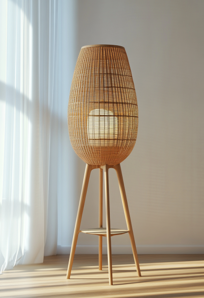 Handmade study, Chinese floor lamp, Japanese retro store decoration, bedroom, homestay, tea room - Image 2