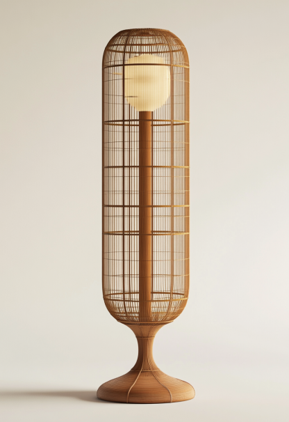Wabi-sabi style restaurant, rattan weaving floor lamp, homestay, Japanese retro outdoor tea room, bedroom, hot pot restaurant, new Chinese style - Image 4