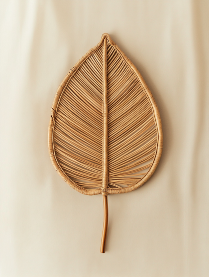 Wabi-sabi style solid wood rattan makeup mirror, living room decoration mirror, designer's creative mirror - Image 6