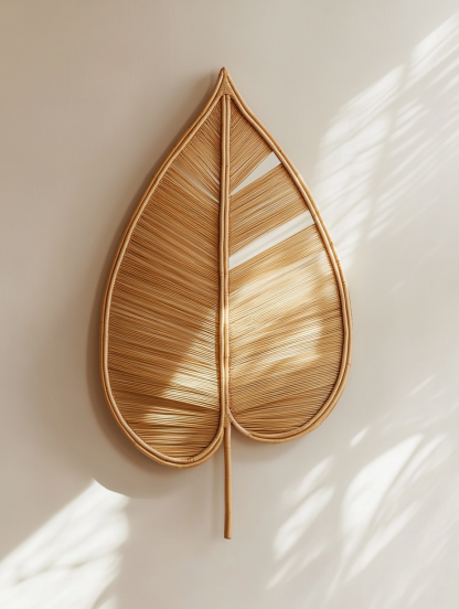 Wabi-sabi style solid wood rattan makeup mirror, living room decoration mirror, designer's creative mirror - Image 3