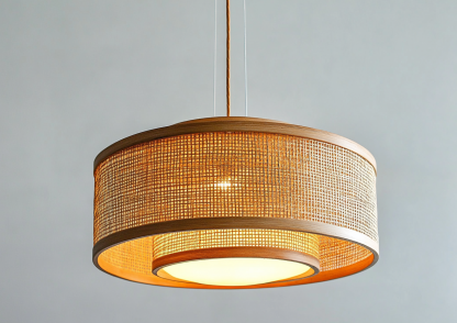 Wabi-sabi style restaurant rattan woven chandelier, Japanese retro store restaurant hot pot restaurant lamp, Zen guesthouse tea room lamp