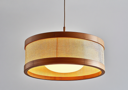 Japanese-style chandeliers, hand-woven lamps, dining room, bar counter, living room, Southeast Asian creative and simple bedroom, dining room, bamboo woven lamps - Image 7