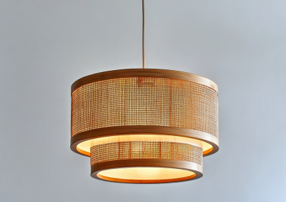 Japanese-style chandeliers, hand-woven lamps, dining room, bar counter, living room, Southeast Asian creative and simple bedroom, dining room, bamboo woven lamps - Image 9
