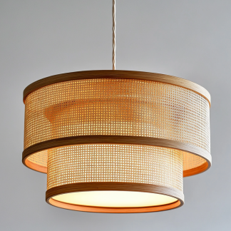 Japanese-style chandeliers, hand-woven lamps, dining room, bar counter, living room, Southeast Asian creative and simple bedroom, dining room, bamboo woven lamps