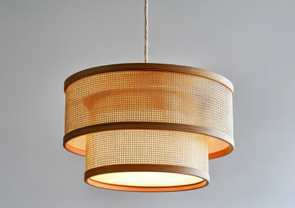 Japanese-style chandeliers, hand-woven lamps, dining room, bar counter, living room, Southeast Asian creative and simple bedroom, dining room, bamboo woven lamps