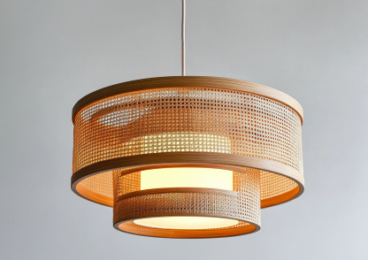 Japanese-style chandeliers, hand-woven lamps, dining room, bar counter, living room, Southeast Asian creative and simple bedroom, dining room, bamboo woven lamps - Image 6