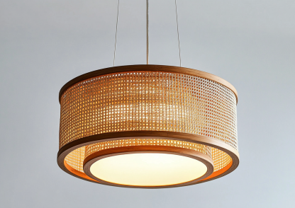 Wabi-sabi style rattan chandelier, dining room bar counter, living room, Southeast Asian creative and simple bedroom, dining room, bamboo weaving lamps
