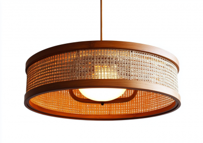 Wabi-sabi style restaurant rattan woven chandelier, Japanese retro store restaurant hot pot restaurant lamp, Zen guesthouse tea room lamp - Image 5