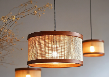 Japanese-style chandeliers, hand-woven lamps for dining rooms, bars, living rooms, bedrooms and restaurants, bamboo woven lamps - Image 3