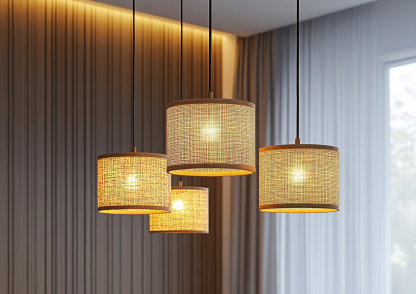 Japanese-style chandeliers, hand-woven lamps for dining rooms, bars, living rooms, bedrooms and restaurants, bamboo woven lamps - Image 2