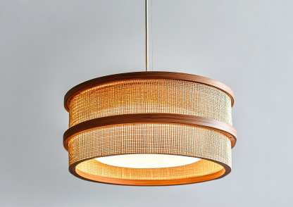Japanese-style chandeliers, hand-woven lamps, dining room, bar counter, living room, Southeast Asian creative and simple bedroom, dining room, bamboo woven lamps - Image 4