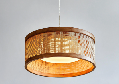 Japanese-style chandeliers, hand-woven lamps, dining room, bar counter, living room, Southeast Asian creative and simple bedroom, dining room, bamboo woven lamps - Image 3
