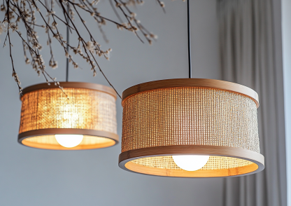 New Chinese-style Zen-inspired tea room lamp, creative and personalized three-head dining room lamp, branch lamp, bamboo woven chandelier - Image 5
