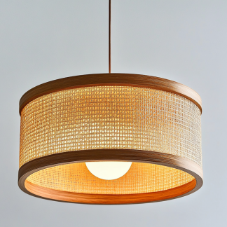 Japanese-style chandeliers, hand-woven lamps, dining room, bar counter, living room, Southeast Asian creative and simple bedroom, dining room, bamboo woven lamps