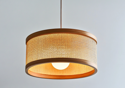 Japanese-style chandeliers, hand-woven lamps, dining room, bar counter, living room, Southeast Asian creative and simple bedroom, dining room, bamboo woven lamps