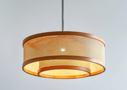 Japanese-style chandeliers, hand-woven lamps, dining room, bar counter, living room, Southeast Asian creative and simple bedroom, dining room, bamboo woven lamps - Image 3