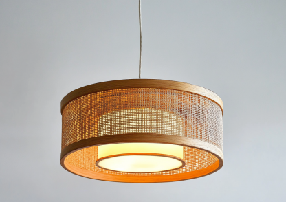 Japanese-style chandeliers, hand-woven lamps, dining room, bar counter, living room, Southeast Asian creative and simple bedroom, dining room, bamboo woven lamps - Image 2