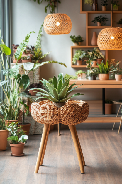Wabi-sabi style bamboo and rattan chandelier, Zen tea room, homestay designer, living room, bedroom, dining room, retro Japanese personality
