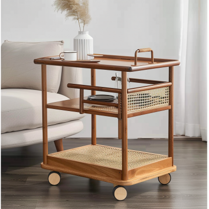 Wabi-sabi style solid wood coffee table, living room, small-sized home, round coffee table combination, homestay and hotel coffee table - Image 8
