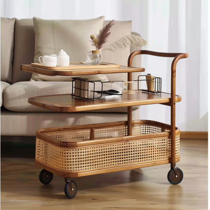Wabi-sabi style solid wood coffee table, living room, small-sized home, round coffee table combination, homestay and hotel coffee table - Image 7