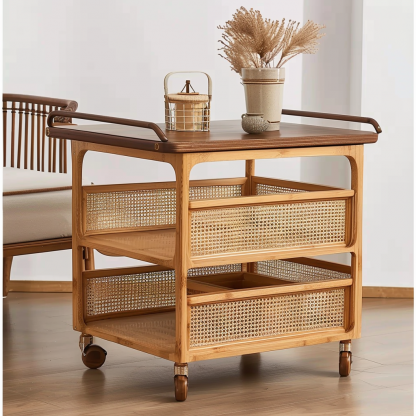 Wabi-sabi style solid wood coffee table, living room, small-sized home, round coffee table combination, homestay and hotel coffee table - Image 6