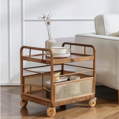 Small cart storage rack, movable floor-standing multi-layered snack cart, bedroom storage rack - Image 7