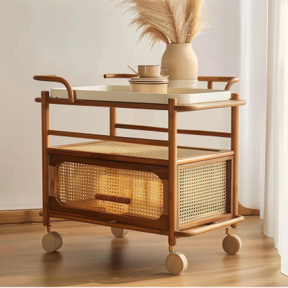 Wabi-sabi style solid wood coffee table, living room, small-sized home, round coffee table combination, homestay and hotel coffee table - Image 7