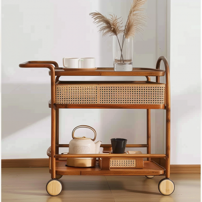 Small cart storage rack, movable floor-standing multi-layered snack cart, bedroom storage rack - Image 8