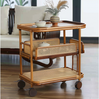 Small cart storage rack, movable floor-standing multi-layered snack cart, bedroom storage rack