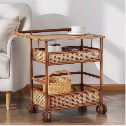 Wabi-sabi style solid wood coffee table, living room, small-sized home, round coffee table combination, homestay and hotel coffee table - Image 9