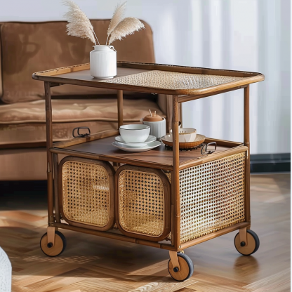Wabi-sabi style solid wood coffee table, living room, small-sized home, round coffee table combination, homestay and hotel coffee table - Image 7