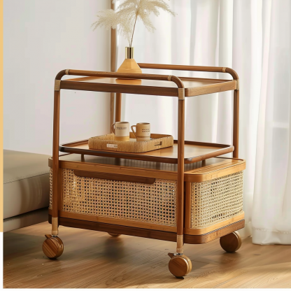 Wabi-sabi style solid wood coffee table, living room, small-sized home, round coffee table combination, homestay and hotel coffee table - Image 9