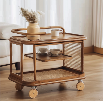 Wabi-sabi style solid wood coffee table, living room, small-sized home, round coffee table combination, homestay and hotel coffee table - Image 6