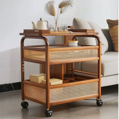 Wabi-sabi style solid wood coffee table, living room, small-sized home, round coffee table combination, homestay and hotel coffee table - Image 8