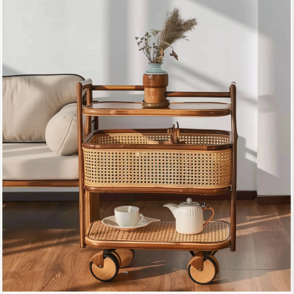 Wabi-sabi style solid wood coffee table, living room, small-sized home, round coffee table combination, homestay and hotel coffee table - Image 7