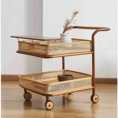 Wabi-sabi style solid wood coffee table, living room, small-sized home, round coffee table combination, homestay and hotel coffee table - Image 5