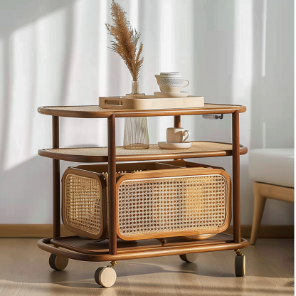 Wabi-sabi style solid wood coffee table, living room, small-sized home, round coffee table combination, homestay and hotel coffee table - Image 2