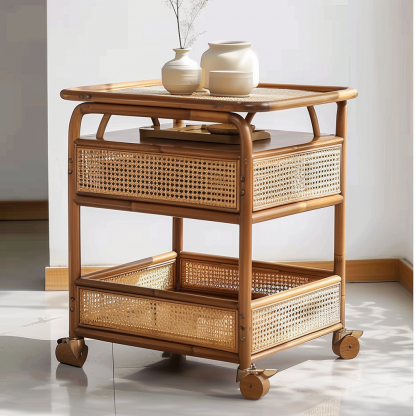 Wabi-sabi style solid wood coffee table, living room, small-sized home, round coffee table combination, homestay and hotel coffee table - Image 7
