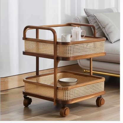 Wabi-sabi style solid wood coffee table, living room, small-sized home, round coffee table combination, homestay and hotel coffee table - Image 3