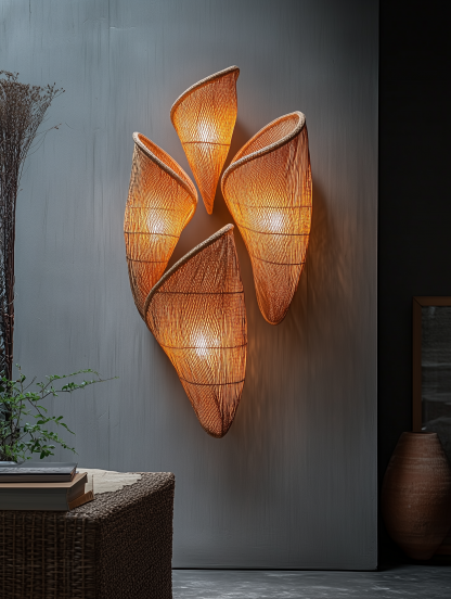 Chinese-style rural retro bamboo hat chandelier, restaurant, bamboo woven antique straw hat, farmhouse, coffee shop, personalized and creative chandelier - Image 9