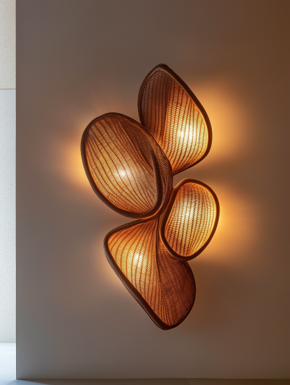 Modern, simple and warm wall lamps, hand-woven LED lamps, living room and bedroom decorative lamps, warm light walls - Image 2