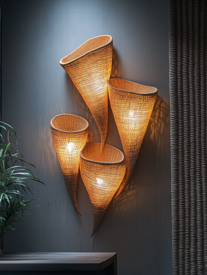 Chinese-style rural retro bamboo hat chandelier, restaurant, bamboo woven antique straw hat, farmhouse, coffee shop, personalized and creative chandelier - Image 7