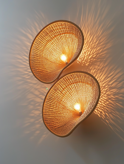 Modern, simple and warm wall lamps, hand-woven LED lamps, living room and bedroom decorative lamps, warm light walls - Image 7