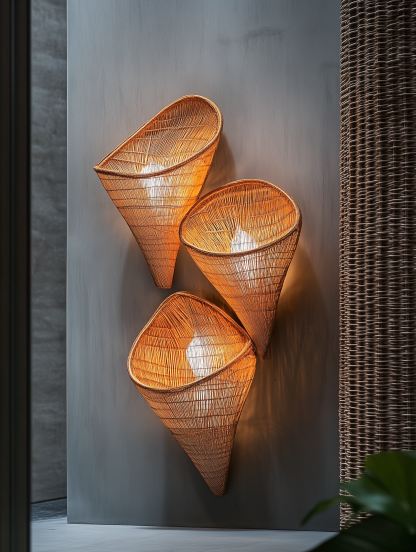 Chinese-style rural retro bamboo hat chandelier, restaurant, bamboo woven antique straw hat, farmhouse, coffee shop, personalized and creative chandelier - Image 6