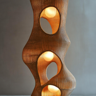 Creative abstract solid wood sculpture ornaments in the hotel lobby, high-end model room, living room and entrance hall wood carving decorative artworks